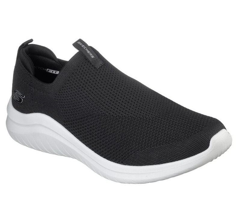 Skechers Herr Svarta/Vita Slip On - Ultra Flex 2.0 - Kwasi - Sverige (TXNZH-5167)